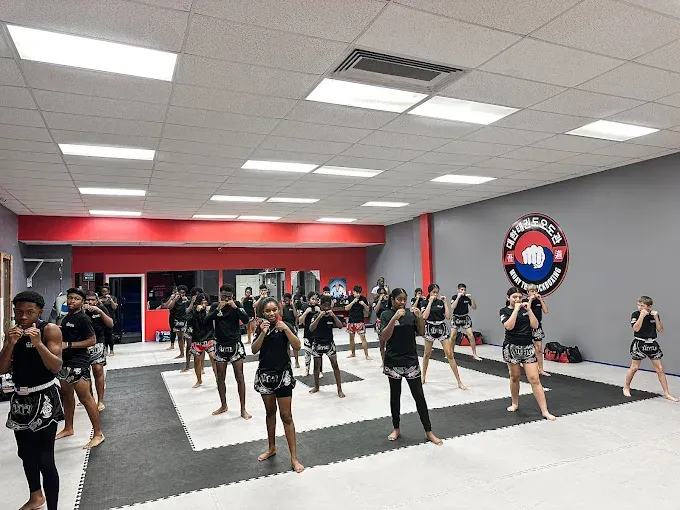 Full class of students training at ODK Striking Academy